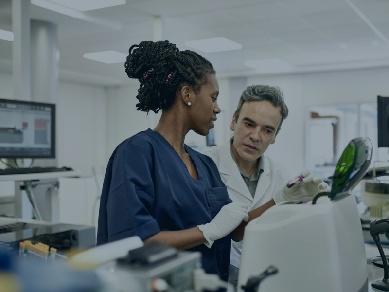 group of scientists working at the laboratory